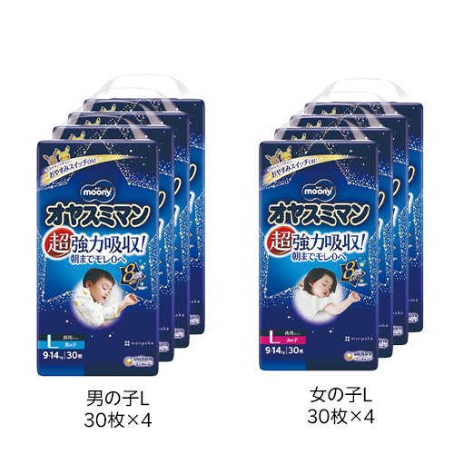 【1種類を選べる】ムーニーオヤスミマン 紙おむつ パンツ(4個セット)【ムーニー　オネショパンツ】[おむつ トイレ ケアグッズ オムツ] rakuten24-11062798 楽天24 サンプル画像2