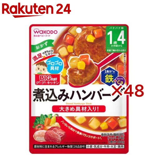 BIGサイズのグーグーキッチン 煮込みハンバーグ(100g×48セット)【グーグーキッチン】