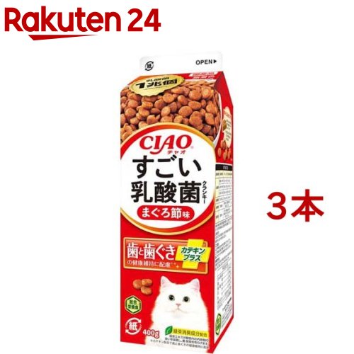 CIAO すごい乳酸菌 クランキー 牛乳パック まぐろ節味(400g*3本セット)