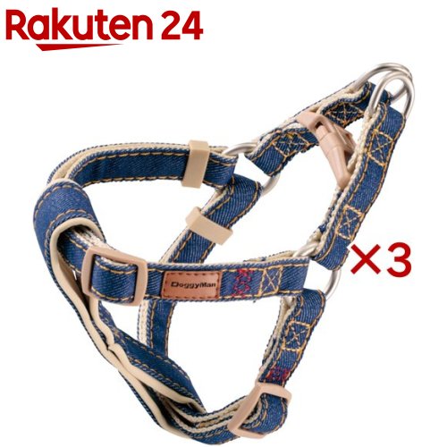 お店TOP＞ペット用品＞犬用品(グッズ)＞犬用首輪・胴輪・リード＞首輪・カラー(小型犬用)＞Doggy's Tailor ドッグハーネス どうわ S デニムスタイル ネイビー (3セット)【Doggy's Tailor ドッグハーネス どうわ S デニムスタイル ネイビーの商品詳細】●シンプルなデザイン、しっかりと縫製を施したテーラーメイドを思わせるハーネス。●こだわりの表地と芯材のナイロンテープをしっかり縫製。耐久性がある。●胸を縦に通る部分には柔らかパッドを使用。やさしい肌触りで衝撃も緩和。●同じデザインのリード、首輪があり、お散歩コーディネートが楽しめる。●体重10kg以下 胴回り35〜45cm(小型犬用)【使用方法】※取扱説明書に記載されている使用方法を参考に、正しく、安全に装着しご使用ください。1)装着します。前足を通し、バックルをとめます。2)調節します。締めつけすぎないように少し余裕をもたせて装着させ、外れないか確認します。サイズ調節後は、テープにたるみが出ないようにしてください。3)引きひものスナップをDカン2つに取り付け、外れないか確認します。【Doggy's Tailor ドッグハーネス どうわ S デニムスタイル ネイビーの原材料】テープ：ナイロン、コットン、ポリエステル、ポリウレタン パーツ：ポリアセタール、スチール【注意事項】・用途・対象を守る。・幼児に触らせない。・つなぎとめに使用しない。・泥や水分はすぐに拭き取る。・強度に余裕のあるものを使用する。・スナップはDカンに取り付ける。・使用前・使用中は常に本品の状態と装着、連結具合をよく点検する。・成長期はサイズ確認を頻繁におこなう。・ぬれた場合はすぐに乾かす。・誤飲防止のため(特に幼犬)の注意・使用前に傷み具合を点検し、傷みが目立つ場合は使用しない・噛むと切れるためペットに噛ませない・細かいパーツは特に気をつける・使用後はペットが触れない所に保管する・万一、誤飲したときは、すぐに獣医師に相談する【原産国】中国【ブランド】Doggy's Tailor【発売元、製造元、輸入元又は販売元】ドギーマンハヤシこちらの商品は、ペット用の商品です。※説明文は単品の内容です。リニューアルに伴い、パッケージ・内容等予告なく変更する場合がございます。予めご了承ください。・単品JAN：4976555884623ドギーマンハヤシ537-0002 大阪府大阪市東成区深江南1-16-140120-086-192広告文責：楽天グループ株式会社電話：050-5577-5043[ペットのサークル・雑貨など/ブランド：Doggy's Tailor/]