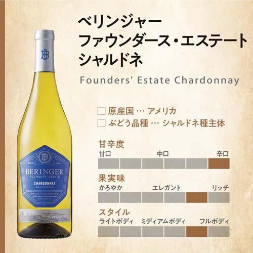 ベリンジャー ファウンダース・エステート・シャルドネ(750ml×2セット) rakuten24-11329064 楽天24 サンプル画像2