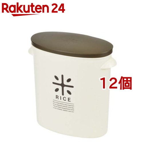 お米袋のままストック 5kg 計量カップ付き ブラウン HB-2168(12個セット)