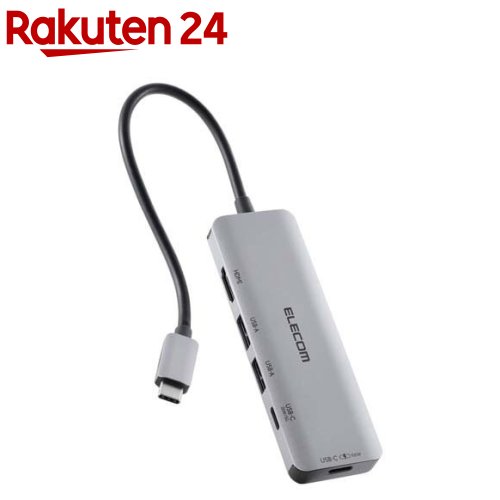 エレコム USB-C ドッキングステーション 85W PD充電 4K HDMI 高速転送 ハブ シルバー(1個)