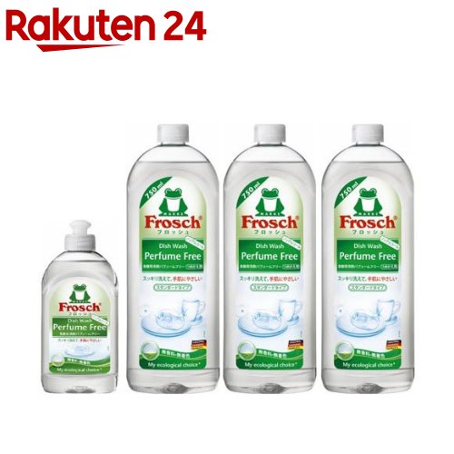 フロッシュ 食器用洗剤 パフュームフリー 本体+つめかえ3本(1セット)【フロッシュ(frosch)】のサムネイル
