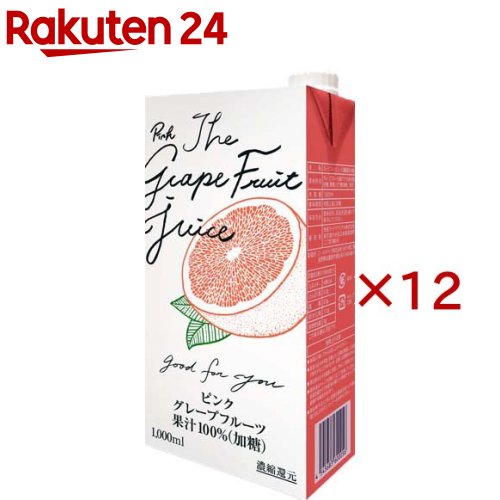お店TOP＞水・飲料＞野菜ジュース・フルーツジュース＞フルーツジュース・果実ジュース＞グレープフルーツジュース＞ピンクグレープフルーツ100％ (6本入×2セット(1本1000ml))【ピンクグレープフルーツ100％の商品詳細】●ピンクグレープフルーツ特有のほろ苦い風味を活かしつつ、ほどよい甘さを加えることで飲みやすく仕上げた100％ジュースです。●加糖タイプならではのまろやかな口当たりと、爽快感のある後味が魅力です。●食事の脂をすっきり流すような爽やかさで、朝食やリフレッシュしたい時にも最適。●常温保存できるため、ストックにも便利です。【品名・名称】グレープフルーツジュース(濃縮還元・加糖)【ピンクグレープフルーツ100％の原材料】グレープフルーツ(南アフリカ)、果糖ぶどう糖液糖／香料【栄養成分】100ml当たりエネルギー：48Kcal、たんぱく質：0.7g、脂質：0.1g、炭水化物：11.1g、食塩相当量：0g【アレルギー物質】記載なし【保存方法】直射日光を避けて常温保存【ブランド】物産フードマテリアル【発売元、製造元、輸入元又は販売元】物産フードマテリアル※説明文は単品の内容です。リニューアルに伴い、パッケージ・内容等予告なく変更する場合がございます。予めご了承ください。・単品JAN：4545683670400物産フードマテリアル東京都中央区日本橋馬喰町2-7-803-5652-6720広告文責：楽天グループ株式会社電話：050-5577-5043[野菜ジュース・フルーツジュース/ブランド：物産フードマテリアル/]