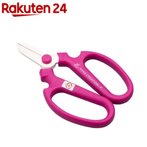 お店TOP＞DIY・ガーデン＞ガーデニング＞ガーデニング用具・工具＞生け花・アレンジ用品＞生花鋏 ハンドクリエーション F170 フッ素コーティング バイオレット 50142 (1コ)【生花鋏 ハンドクリエーション F170 フッ素コーティング バイオレット 50142の商品詳細】●切れ味が良く、軽くて持ちやすい。初心者にもおすすめの生花・園芸用ハサミです。●フッ素コーティングにより汚れが付きにくく、錆に強い花鋏です。●柄のくぼみに人差し指を掛けることで力が入れやすい形状になっています。●軽い力で切ることが出来、腱鞘炎になりにくいです。●切れ味抜群で茎の導管を潰さずに切れるため、生けた花が長持ちします。【生花鋏 ハンドクリエーション F170 フッ素コーティング バイオレット 50142の原材料】(刃)炭素鋼SK5、(柄)エラストマー樹脂【規格概要】・本体サイズ(cm)：約17×11cm・本体重量(g)：約128g・付属品：合皮製刃先カバー(色指定不可)【注意事項】・使用後は汚れをふき取り、機械油またはサラダ油をティッシュに染み込ませて軽く刃を拭いてください。長持ちします。・リニューアルに伴い、パッケージ・内容等予告なく変更する場合がございます。予めご了承ください。・撮影環境、ご覧の端末のモニター設定によっては実物の色味と異なって見える場合がございます。予めご了承ください。【原産国】日本【発売元、製造元、輸入元又は販売元】坂源リニューアルに伴い、パッケージ・内容等予告なく変更する場合がございます。予めご了承ください。坂源955-0814 新潟県三条市大字金子新田丙646-70256-32-3421広告文責：楽天グループ株式会社電話：050-5577-5043[ガーデニング]