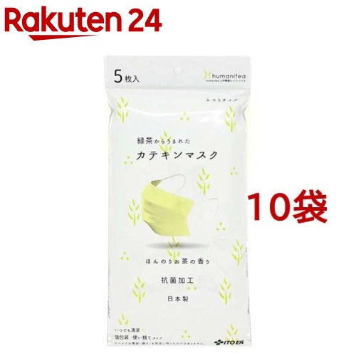 伊藤園 カテキンマスク 抗菌 不織布 個包装 5枚入*10袋セット 【伊藤園】
