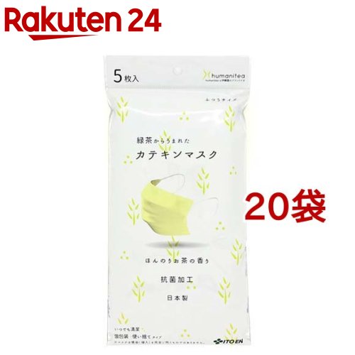 伊藤園 カテキンマスク 抗菌 不織布 個包装 5枚入*20袋セット 【伊藤園】