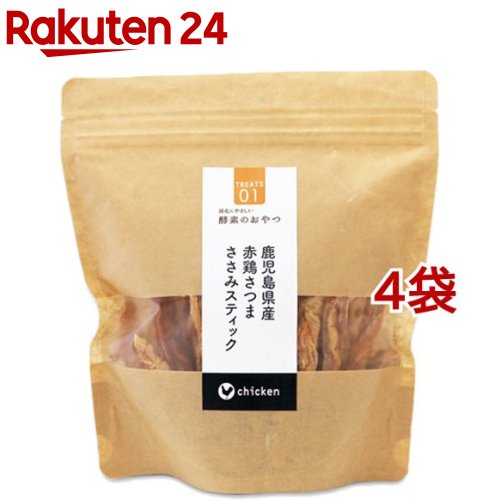 酵素のおやつ 鹿児島県産赤鶏さつまささみ スティックM 180g*4袋セット 