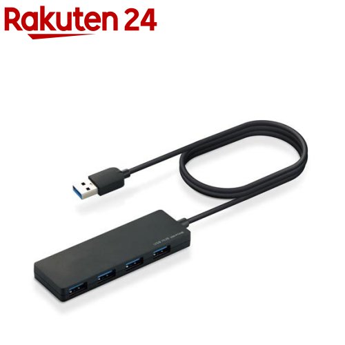 エレコム USB3.0ハブ 4ポート バスパワー ケーブル長60cm U3H-FC03BBK(1個)