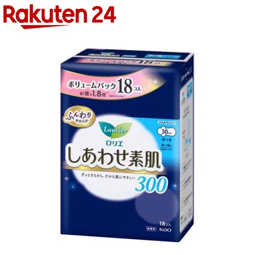 ロリエ しあわせ素肌 ボリュームパック 多い夜用 羽つき(18個入)【ロリエ】