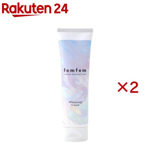 お店TOP＞化粧品＞ボディケア＞ワキ・デリケートゾーンケア＞デリケートゾーンケア＞フェムフェム フェミニンホワイトニングクリーム (100g×2セット)商品区分：医薬部外品【フェムフェム フェミニンホワイトニングクリームの商品詳細】●とことんデリケートゾーンを思いやる、うるおい美白(※)クリーム。●デリケートゾーンに使うものだから、5つのフリー・・・パラベン、エタノール、石油系界面活性剤、鉱物油、合成着色剤●脇、バストトップなど全身のケアもできます。●医薬部外品。●爽やかで清潔感のあるホワイトサボンの香り。いい香りで気になるニオイを包み込みます。※メラニン生成を抑え、しみ・そばかすを防ぐ【販売名】薬用ALゲルクリームGP-4【使用方法】適量を皮膚に塗布してください。【成分】有効成分：プラセンタエキス(1)、グリチルリチン酸2K その他の成分：ヒアルロン酸Na-2、コラーゲン・トリペプチド F、プルーン酵素分解物、甘草フラボノイド、チンピエキス、酵母エキス-3、メマツヨイグサ抽出液、アルピニアカツマダイ種子エキス、アーティチョークエキス、キサンタンガム、カルボキシビニルポリマー、アルギニン、濃グリセリン、BG、ペンチレングリコール、グリコシルトレハロース・水添デンプン分解物混合溶液、ジカプリン酸ネオペンチルグリコール、ポリオキシブチレンポリオキシエチレンポリオキシプロピレングリセリルエーテル(3B.O.)(8E.O.)(5P.O.)、POE水添ヒマシ油、ラウリン酸ポリグリセリル、シュガースクワラン、水酸化K、ジエチレントリアミン5酢酸5Na液、フェノキシエタノール、香料【注意事項】・肌に異常が生じていないかよく注意してご使用下さい。・肌に異常がある時、又は肌にあわない時は、ご使用をお止め下さい。・使用中や使用後に直射日光があたって、赤み、はれ、かゆみ、刺激、色抜け(白斑等)や黒ずみ等の異常があらわれた時はご使用を中止し、皮膚科専門医等にご相談されることをおすすめします。続けてご使用になりますと悪化させることがあります。・万一目に入った場合は、すぐに洗い流して下さい。・極端に高温又は低温の場所、直射日光のあたる場所を避けて保管して下さい。・製品の特性上、色調に多少の違いが生じる場合がございますが、品質には問題はございません。【原産国】日本【ブランド】フェムフェム【発売元、製造元、輸入元又は販売元】アスティ※説明文は単品の内容です。リニューアルに伴い、パッケージ・内容等予告なく変更する場合がございます。予めご了承ください。送料無料対象商品と他商品を同時購入した場合、規定の送料無料ラインに満たない場合は送料が発生致しますのでご注意ください。・単品JAN：4560251189313アスティ169-0074 東京都新宿区北新宿2-21-1 新宿フロントタワー31階03-5948-7361広告文責：楽天グループ株式会社電話：050-5577-5043[ボディケア/ブランド：フェムフェム/]