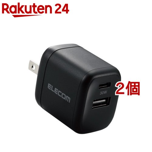 お店TOP＞家電＞スマートフォン・携帯電話＞充電器・バッテリー＞スマートフォン用充電器＞エレコム USB Type-C 充電器 PD 対応 最大出力30W タイプC*1 タイプA*1 ブラック (2個セット)【エレコム USB Type-C...