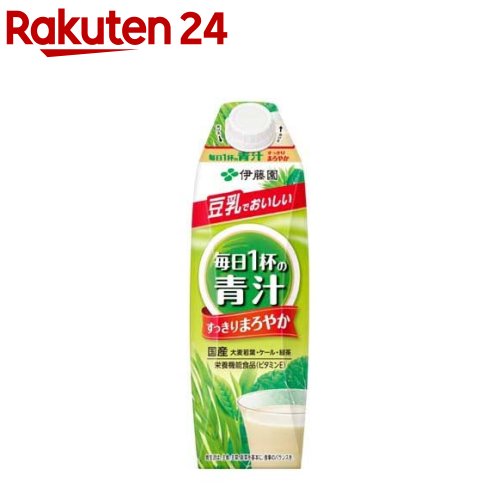 伊藤園 ごくごく飲める 毎日1杯の青汁 まろやか豆乳ミックス 屋根型紙パック 1L*6本入 【毎日1杯の青汁】