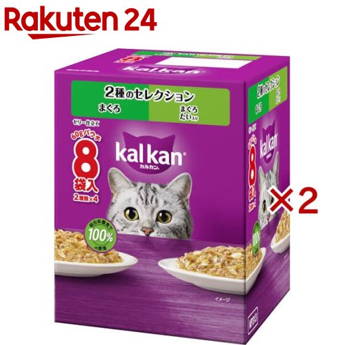 Natural - カルカン パウチ 2種のセレクション まぐろ まぐろたい入り 成猫 キャットフード(8袋入×2セット(1袋60g))【カルカン パウチ】