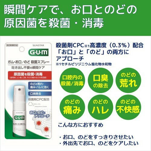 ガム(G・U・M) お口・のど殺菌スプレー(15ml)【ガム(G・U・M)】[口臭ケア マウススプレー 歯周病ケア] 2