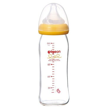 ピジョン 母乳実感 哺乳びん 耐熱ガラス 240mL オレンジイエロー(1コ入)【イチオシ】【母乳実感】