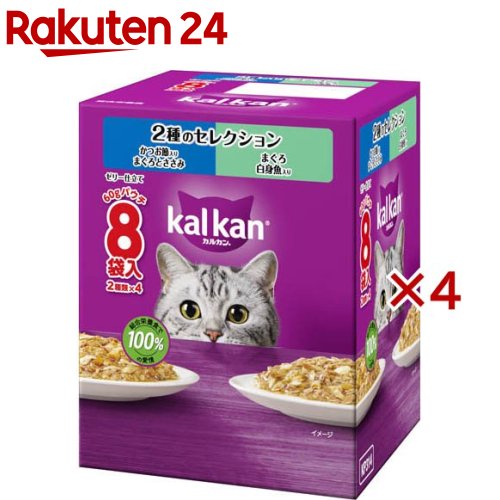 Natural - カルカン パウチ 2種セレクション かつお節入りまぐろささみ まぐろ白身 成猫(8袋入×4セット(1袋60g))【カルカン パウチ】