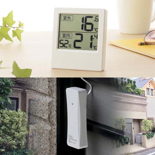 室外の気温が分かる温湿度計(1個)【OHM】の紹介画像2