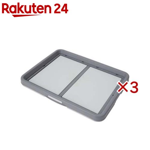お店TOP＞ペット用品＞トイレタリー・衛生用品＞犬用トイレ用品(トイレタリー)＞トレー・トイレ容器(犬用)＞ペティオ 片手でらくらく ドッグトレー グレー ワイド (3セット)【ペティオ 片手でらくらく ドッグトレー グレー ワイドの商品詳細】●片手で開閉できるのでシーツ交換がラクラク！●使いやすいフラットタイプ●中央のパーツでレギュラーシーツを2枚固定できるので汚れた部分だけ交換可能！●カバー(別売)2枚を取り付けることで、ワンちゃんのシーツ破りを防止できます。【ペティオ 片手でらくらく ドッグトレー グレー ワイドの原材料】フレーム・・・ポリプロピレン底トレー・・・ポリプロピレン【規格概要】商品サイズ・・・W600*D475*H45mm【原産国】マレーシア【ブランド】ペティオ(Petio)【発売元、製造元、輸入元又は販売元】ペティオこちらの商品は、ペット用の商品です。※説明文は単品の内容です。商品に関するお電話でのお問合せは、下記までお願いいたします。ペティオ：0120-133-035アドメイト：0120-133-077リニューアルに伴い、パッケージ・内容等予告なく変更する場合がございます。予めご了承ください。(Petio 片手で楽々 ドッグトレイ)・単品JAN：4903588249945ペティオ東京都港区芝1-10-11広告文責：楽天グループ株式会社電話：050-5577-5043[犬用品/ブランド：ペティオ(Petio)/]