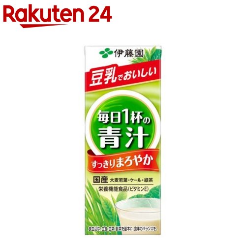 伊藤園 ごくごく飲める 毎日1杯の青汁 まろやか豆乳ミックス 紙パック(200ml*24本入)【毎日1杯の青汁】