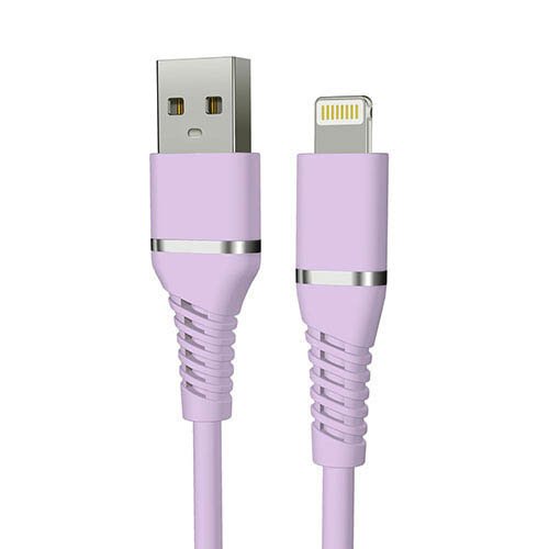 HIDISC やわらかケーブル USB-A to Lightning ラベンダーパープル HD-SLAC1PL(1個入)【ハイディスク(HI DISC)】