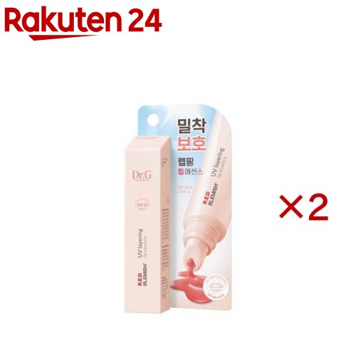 お店TOP＞化粧品＞リップケア・眉まつげケア＞リップケア＞UVカットリップクリーム＞Dr.G レッドブレミッシュ UVレイヤリングリップエッセンス ピーチコーラル (10ml×2セット)商品区分：化粧品【Dr.G レッドブレミッシュ UVレイヤリングリップエッセンス ピーチコーラルの商品詳細】●乾燥・縦ジワ※・紫外線など唇の気になる悩みをオールケアするカラーリップエッセンス。●ヒアルコラーゲン※1と植物由来PDRN※2を配合し、血色感※溢れるふっくらうるツヤ唇を演出します。イエベの方におすすめのピーチコーラル。※1加水分解ヒアルロン酸、加水分解コラーゲン(全て保湿成分)※2DNA-Na(整肌成分)※メイクアップ効果【販売名】DRG レッドBレイヤリングリップエッセンス【使用方法】唇の乾燥が気になる時に、適量を塗ります。【成分】ポリイソブテン、パルミチン酸エチルヘキシル、トリイソステアリン酸ポリグリセリル-2、水添ポリイソブテン、メトキシケイヒ酸エチルヘキシル、シア脂、パルミチン酸デキストリン、サリチル酸エチルヘキシル、マイクロクリスタリンワックス、リンゴ酸ジイソステアリル、キャンデリラロウ、t-ブチルメトキシジベンゾイルメタン、ポリリシノレイン酸ポリグリセリル-6、(エチレン／プロピレン／スチレン)コポリマー、カプリル酸グリセリル、酢酸トコフェロール、(ブチレン／エチレン／スチレン)コポリマー、水酸化Al、BHT、トリエトキシカプリリルシラン、テトラ(ジ-t-ブチルヒドロキシヒドロケイヒ酸)ペンタエリスリチル、水、エクトイン、パンテノール、BG、グリセリン、プロパンジオール、1.2-ヘキサンジオール、加水分解エクステンシン、加水分解ヒアルロン酸、加水分解コラーゲン、オレイン酸グリセリル、DNA-Na、トロメタミン、水添レシチン、ラウリルグルコシド、ミリスチルグルコシド、ラウリン酸ポリグリセリル-6、トコフェロール、キサンタンガム、アセチルヘキサペプチド-8、アセチルテトラペプチド-3、(アルギニン／リシン)ポリペプチド、トリペプチド-1銅、ジペプチド-2、ヘキサペプチド-11、ノナペプチド-1、オリゴペプチド-1、パルミトイルヘキサペプチド-12、パルミトイルペンタペプチド-4、パルミトイルテトラペプチド-7、パルミトイルトリペプチド-1、トリペプチド-1、酸化チタン、酸化鉄、黄4、赤202【注意事項】・口唇に異常が生じていないかよく注意して使用し、使用中または使用後の口唇に直射日光があたり、赤み、はれ、かゆみ、刺激、色抜け(白斑等)や黒ずみ等の異常があらわれた場合は使用を中止して皮膚科専門医等にご相談ください。そのまま使用を続けますと、症状を悪化させることがあります。・乳幼児の手の届く場所、直射日光の当たる場所、高温多湿または極端に低温になる場所には置かないでください。【原産国】韓国【ブランド】ドクタージー【発売元、製造元、輸入元又は販売元】インターナショナルコスメティックス※説明文は単品の内容です。リニューアルに伴い、パッケージ・内容等予告なく変更する場合がございます。予めご了承ください。・単品JAN：8800310762917インターナショナルコスメティックス103-8466 東京都中央区日本橋浜町1-9-12日本橋プラヤビル3F0120-521-703広告文責：楽天グループ株式会社電話：050-5577-5043[リップケア/ブランド：ドクタージー/]