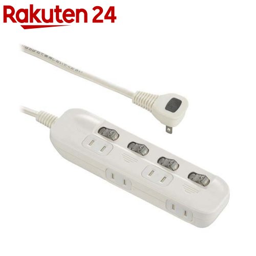 4個口 2m 節電タップ 交互コンセント(1個)【OHM】