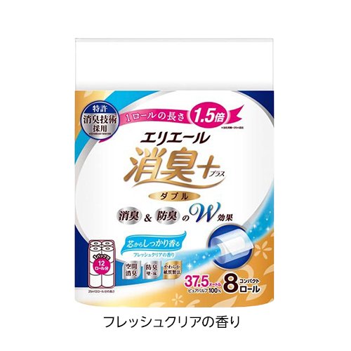 エリエール 消臭+トイレットティシュー コンパクト ダブル(8ロール入×6セット) 2