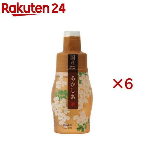 お店TOP＞フード＞はちみつ・ジャム＞はちみつ＞アカシアはちみつ＞スクイーズ 国産あかしあ蜂蜜 (115g×6セット)【スクイーズ 国産あかしあ蜂蜜の商品詳細】●人気のスクイーズシリーズの国産あかしあ蜂蜜。●クセが少なく何とでも相性の良い万能型蜂蜜です。●結晶もしにくく使いやすいため人気があります。【品名・名称】はちみつ【スクイーズ 国産あかしあ蜂蜜の原材料】はちみつ(国産)【栄養成分】100g当たりエネルギー：303kcal、たんぱく質：0.3g、脂質：0g、炭水化物：81.9g、ナトリウム：0g【保存方法】直射日光を避け常温保存【注意事項】一歳未満の乳児には与えないでください。【発売元、製造元、輸入元又は販売元】金市商店※説明文は単品の内容です。リニューアルに伴い、パッケージ・内容等予告なく変更する場合がございます。予めご了承ください。・単品JAN：4972203115088金市商店京都市中京区三条通富小路西入中之町21075-221-6639広告文責：楽天グループ株式会社電話：050-5577-5043[砂糖・甘味料]