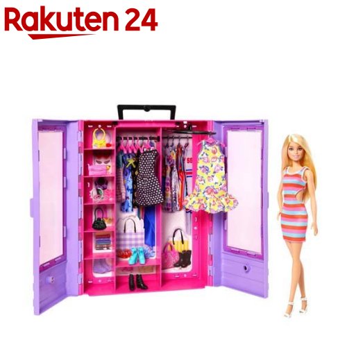 バービーとパープルのクローゼット ドール＆ファッションセット HJL66(1セット)【バービー(Barbie)】[着せ替え人形 ハウス 洋服 クローゼット お人形セット] 1