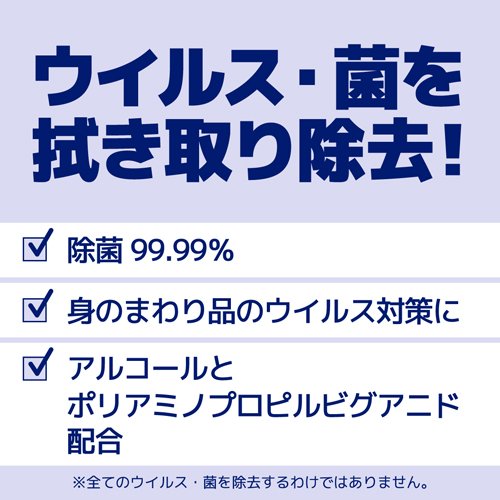 エリエール 除菌できるアルコールタオル ウイルス除去用 ボックス つめかえ用(8個パック×2セット(1個40枚入))【エリエール】 rakuten24-11079551 楽天24 サンプル画像2