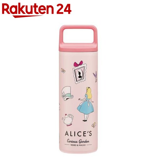 Water bottle, 450ml, square shape, handle, Disney Alice in Wonderland design, STSQH5 (1 piece)