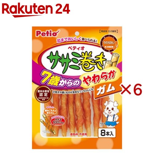乐天商城 - 7歳からのやわらか ササミ巻きガム(8本入×6セット)