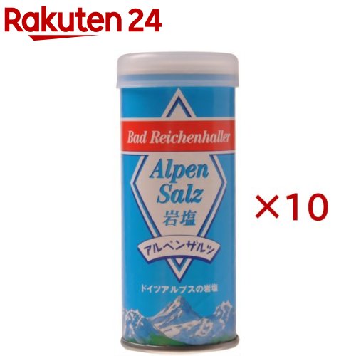 お店TOP＞フード＞調味料・油＞塩＞岩塩＞アルペンザルツ 岩塩 (125g×10セット)【アルペンザルツ 岩塩の商品詳細】天然の岩塩層から採取された岩塩です。まろやかでどんな料理にも合い、素材の美味しさを引き立てます。特にお肉料理におすすめです。素材にまんべんなく振ることができる固まりにくい塩です。【アルペンザルツ 岩塩の原材料】原材料名：岩塩、炭酸カルシウム、炭酸マグネシウム【栄養成分】原材料名：岩塩、炭酸カルシウム、炭酸マグネシウム【原産国】ドイツ【ブランド】アルペンザルツ【発売元、製造元、輸入元又は販売元】SKWイーストアジア※説明文は単品の内容です。リニューアルに伴い、パッケージ・内容等予告なく変更する場合がございます。予めご了承ください。・単品JAN：4001475401701SKWイーストアジア広告文責：楽天グループ株式会社電話：050-5577-5043[調味料/ブランド：アルペンザルツ/]