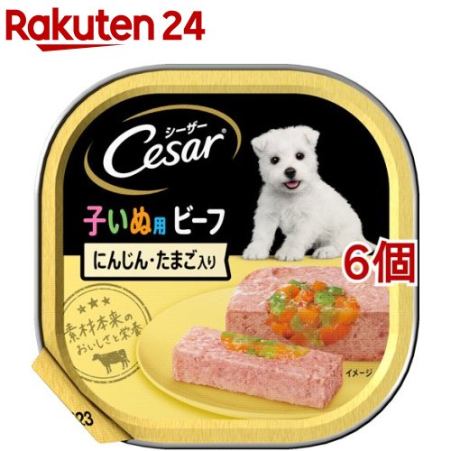 シーザー 子いぬ用 ビーフ にんじん・たまご入り ドッグフード ウエット(100g*6個セット)【シーザー(ドッグフード)(Cesar)】[ドッグフード]