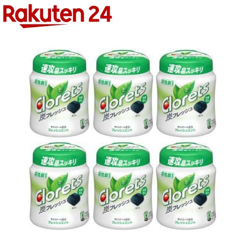 クロレッツ炭フレッシュ フレッシュミント ボトル(112g×6セット)【クロレッツ】