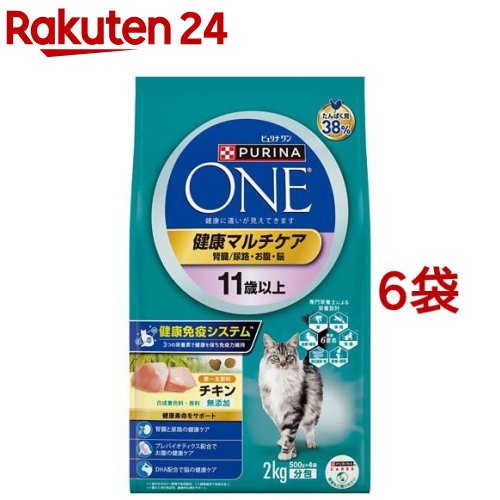 楽天楽天24ピュリナワン キャット 健康マルチケア 11歳以上 チキン（2kg*6袋セット）【dalc_purinaone】【qqu】【ピュリナワン（PURINA ONE）】[キャットフード]