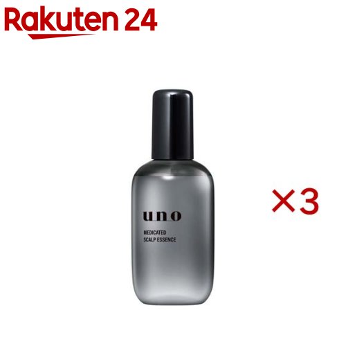 お店TOP＞化粧品＞ヘアケア＞養毛・育毛・増毛＞育毛剤＞ウーノ 薬用スカルプエッセンス (150ml×3セット)商品区分：医薬部外品【ウーノ 薬用スカルプエッセンスの商品詳細】●5種の有効成分配合。●未来へのファーストスカルプケア。●フケ・かゆみ・抜け毛予防・発毛促進。●毛根へアプローチして毛生促進・発毛促進(パントテニルエチルエーテル)。●頭皮血行を促進して抜け毛予防・育毛(センブリエキス・ニコチン酸アミド)。●心地よくナチュラルなシトラスグリーンティーの香り【販売名】ウーノ SCローション【使用方法】・シャンプーの後、タオルドライ後に、地肌の気になる部分に適量スプレーします。 ・その後、指の腹を使ってマッサージするようにもみこみ、なじませてください。【成分】ニコチン酸アミド※、イソプロピルメチルフェノール※、グリチルリチン酸ジカリウム※、パントテニルエチルエーテル※、センブリエキス※、ニンジンエキス、シャクヤクエキス、ヨクイニンエキス、加水分解ケラチン液、エタノール、精製水、l-メントール、1.3-ブチレングリコール、ローズマリーエキス、ショウキョウエキス、ローヤルゼリーエキス、チャエキス(1)、L-イソロイシン、L-バリン、L-フェニルアラニン、L-アスパラギン酸、L-アラニン、L-アルギニン、L-セリン、L-ヒスチジン、L-プロリン、グリシン、乳酸ナトリウム液、L-スレオニン、L-ピロリドンカルボン酸、DL-ピロリドンカルボン酸ナトリウム液、ポリオキシエチレンポリオキシプロピレンデシルテトラデシルエーテル、クエン酸、クエン酸ナトリウム、水酸化ナトリウム、香料※は「有効成分」、無表示は「その他成分」【注意事項】・目に入らないようにご注意ください。もし入った場合はすぐに水かぬるま湯で洗い流してください。目に異物感が残る場合は、眼科医にご相談ください。 ・乳幼児の手の届かないところに置いてください。 ・保管状況によっては黄色く変色する場合がありますが、品質には問題ありません。 ・日のあたるところや高温のところに置かないでください。 ・ご使用後はキャップをきちんと閉めてください。【原産国】日本【ブランド】ウーノ(uno)【発売元、製造元、輸入元又は販売元】ファイントゥデイ※説明文は単品の内容です。リニューアルに伴い、パッケージ・内容等予告なく変更する場合がございます。予めご了承ください。・単品JAN：4550516503275ファイントゥデイ108-0075 東京都港区港南2-16-30120-202-166広告文責：楽天グループ株式会社電話：050-5577-5043[育毛剤・養毛剤・スカルプケア/ブランド：ウーノ(uno)/]