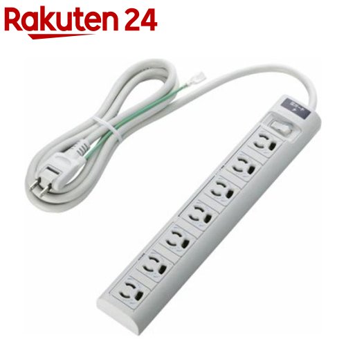 エレコム 延長コード 電源タップ 2m3P 7個口 一括スイッチ 雷ガード T-T05-3720LG／RS(1個入)【エレコ..