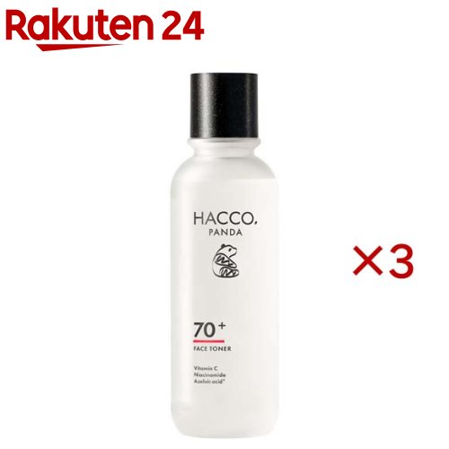 お店TOP＞化粧品＞配合成分別＞米発酵エキス＞米発酵エキス 化粧水＞ハッコウパンダ 発酵化粧水 (170ml×3セット)商品区分：化粧品【ハッコウパンダ 発酵化粧水の商品詳細】●発酵液で潤う浸透※1化粧水。●70％以上配合のコメ発酵液(保湿)と高配合の発酵ヒアルロン酸(保湿)が角質層へ浸透し、潤いをチャージ。●4種の天然発酵エキス(保湿)が肌本来の力を引き出します。●内側※1から潤いが満ち、吸い付くようなふっくらツヤ肌へ。※1角層まで【販売名】HP 化粧水【使用方法】・適量をとり、顔全体にやさしくなじませます。・「ハッコウパンダ発酵導入美容液」と併せてお使いいただくことをお勧めします。【成分】サッカロミセス／コメ発酵液、温泉水、グリセレス-26、DPG、ヒアルロン酸Na、アスコルビルグルコシド、ナイアシンアミド、アゼライン酸、サッカロミセス／(パイナップル果汁／コラーゲン)発酵液、グルコノバクター／ハチミツ発酵液、ガラクトミセス／オリーブ葉発酵エキス、ガラクトミセス／シラカンバ樹液発酵液、アスペルギルス培養物、グリセリン、トレハロース、ジグリセリン、メチルグルセス-20、ペンチレングリコール、ポリソルベート20、(アクリレーツ／アクリル酸アルキル(C10-30))クロスポリマー、エチルヘキシルグリセリン、イソペンチルジオール、BG、水、AMP、水酸化K、ヒドロキシアセトフェノン、エチレンジアミンジコハク酸3Na、フェノキシエタノール【注意事項】・お肌に異常が生じていないかよく注意して使用してください。・お肌に合わないとき即ち次のような場合には、使用を中止してください。そのまま使用を続けますと、症状を悪化させることがありますので、皮フ科専門医等にご相談されることをおすすめします。(1)使用中、赤味、はれ、かゆみ、刺激、色抜け(白斑等)や黒ずみ等の異常があらわれた場合(2)使用したお肌に、直射日光があたって前記のような異常があらわれた場合・傷やはれもの、しっしん等、異常のある部位には使用しないでください。・目に入らないよう注意し、入ったときはすぐに洗い流してください。・極端に高温又は低温、直射日光のあたる場所、乳幼児の手の届く場所には保管しないでください。【原産国】日本【ブランド】HACCO.PANDA(ハッコウパンダ)【発売元、製造元、輸入元又は販売元】Ecotone株式会社※説明文は単品の内容です。リニューアルに伴い、パッケージ・内容等予告なく変更する場合がございます。予めご了承ください。・単品JAN：4595556670174Ecotone株式会社東京都港区北青山3-5-6 青朋ビル9階03-6434-5367広告文責：楽天グループ株式会社電話：050-5577-5043[化粧水/ブランド：HACCO.PANDA(ハッコウパンダ)/]