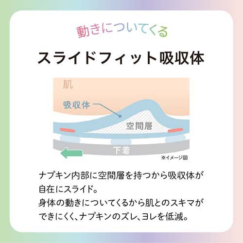 エリス 素肌のきもち ルナフィット 超スリム 多い昼〜ふつうの日用 羽なし 20.5cm(...