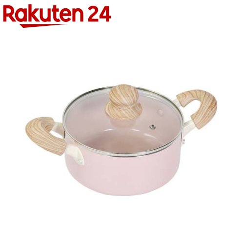 ベストコ 毎日ポット 両手鍋 18cm IH ガス火対応 軽量 ガラス蓋付 ピンク NQ-437(1個)【ベストコ】
