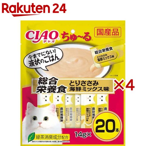 チャオ ちゅ～る 総合栄養食 とりささみ 海鮮ミックス味(20本入×4セット(1本14g))【ちゅ～る】