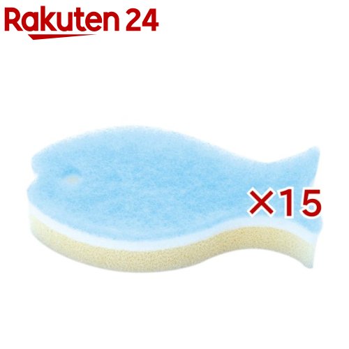 マーナ おさかなスポンジ ライトブルー K170LB(15セット)【マーナ】