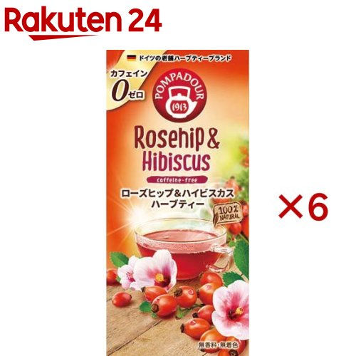 ポンパドール ローズヒップ＆ハイビスカスフラワー(10袋入×6セット(1袋3.5g))【POMPADOUR(ポンパドール)】