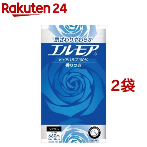 エルモア トイレットロール 花の香り シングル 55m(12ロール*2袋セット)