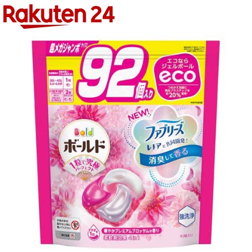 ボールド ジェルボール4D プレミアムブロッサム 詰替 超メガジャンボ(92個入)【ボールド ジェルボール】のサムネイル