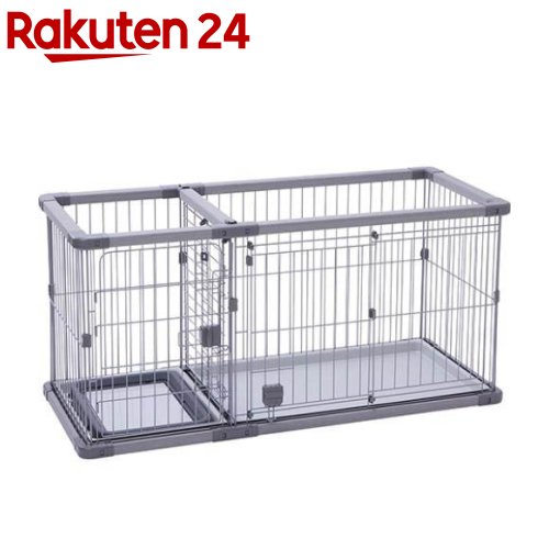 お店TOP＞ペット用品＞犬用品(グッズ)＞犬用デイリーグッズ＞サークル(犬用)＞トイレのしつけが出来る ドッグルームサークルPlus グレー レギュラー (1台)【トイレのしつけが出来る ドッグルームサークルPlus グレー レギュラーの商品詳細】●トイレと住居スペースを区切れるから、トイレの場所を覚えやすい！●組み替えることでトイレスペースと住居スペースの左右入れ替えが可能！●住居側は横スライドドアで開閉がスムーズ。●トイレ側はドアが大きく開き、ワンちゃんの出入りやシーツ交換もラクラク！●超小型犬〜小型犬向き。【セット詳細】本体×1台、付属品トイレトレー×1個【規格概要】・材質：フェンス／鉄、フレーム／塩化ビニル樹脂・もみ殻、トレー／ABS樹脂、プラスチックパーツ／ABS樹脂・ポリプロピレン・商品サイズ：W1260×H605×D565mm【原産国】マレーシア【発売元、製造元、輸入元又は販売元】ペティオこちらの商品は、ペット用の商品です。商品に関するお電話でのお問合せは、下記までお願いいたします。ペティオ：0120-133-035アドメイト：0120-133-077リニューアルに伴い、パッケージ・内容等予告なく変更する場合がございます。予めご了承ください。ペティオ東京都港区芝1-10-11広告文責：楽天グループ株式会社電話：050-5577-5043[ペットのサークル・雑貨など]