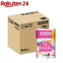 スコッティ フラワーパック 3倍長持ち トイレットペーパー ダブル ハーフケース(12ロール×2袋入(1個75m))【クリネックス】